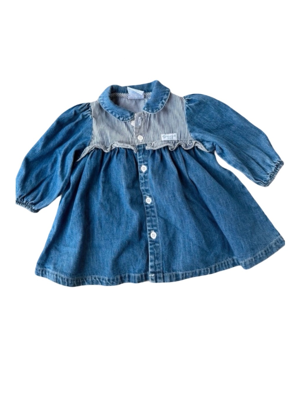 Guess Girls Blue Denim Button-Front Dress